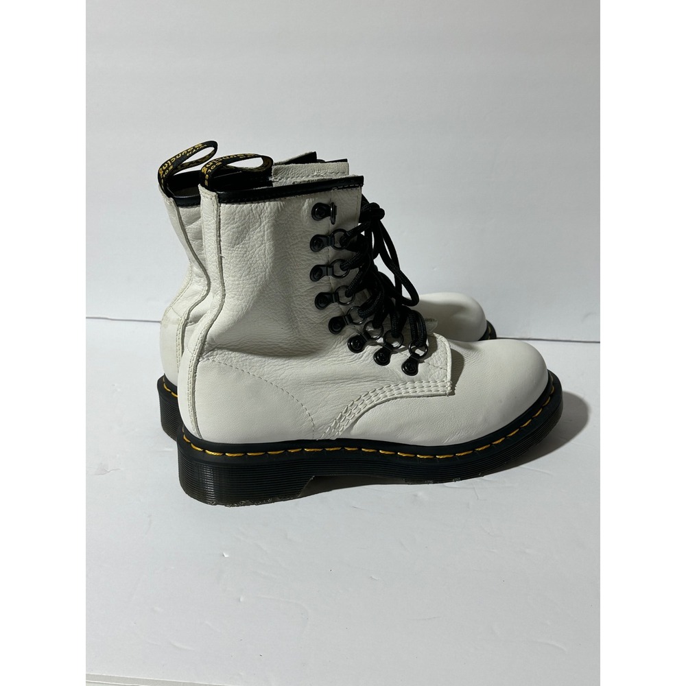 Dr. Martens 1460 Laced White Leather Ankle Boots Women's US 6 - Picture 2 of 9